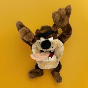 VTG Ace Novelty Looney Tunes Taz Tasmanian Devil Arms Up Plush Doll Tag 2000 17”